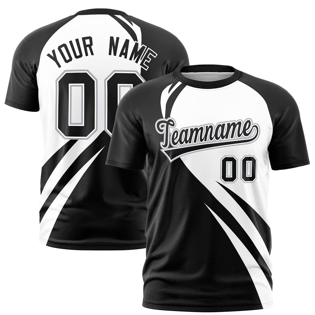 Custom White Black Personalized Slanting Lump Pattern Performance T-Shirt