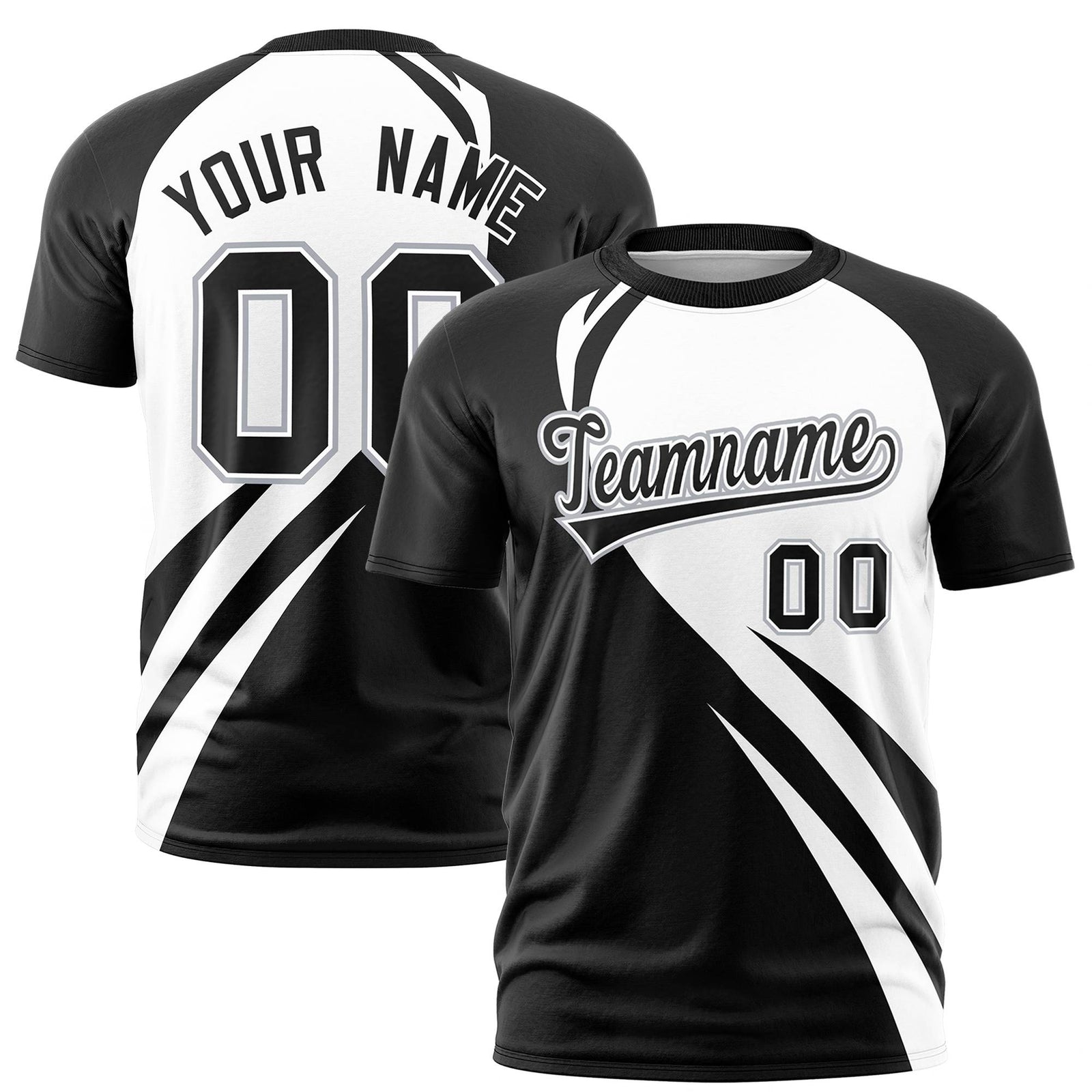 Custom White Black Personalized Slanting Lump Pattern Performance T-Shirt