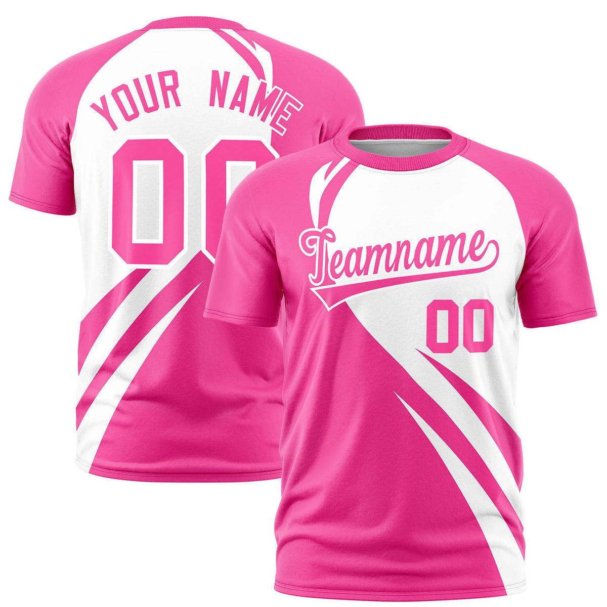 Custom White Pink Personalized Slanting Lump Pattern Performance T-Shirt