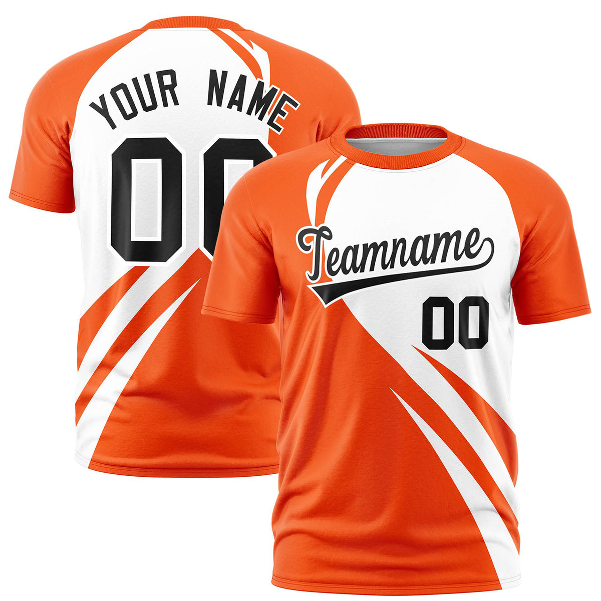 Custom White Orange Personalized Slanting Lump Pattern Performance T-Shirt