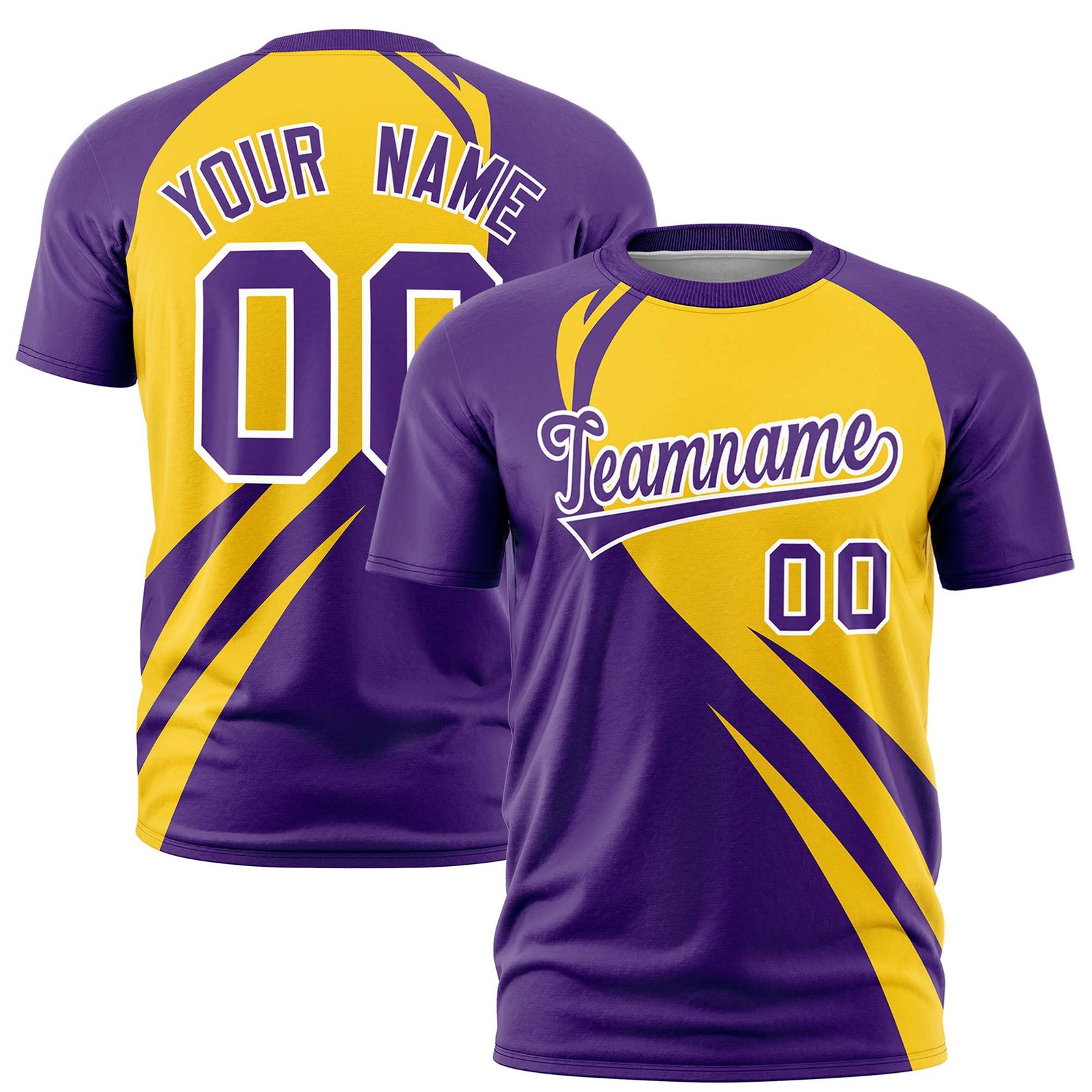 Custom Gold 01-Purple Personalized Slanting Lump Pattern Performance T-Shirt
