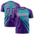 Custom Aqua Purple Personalized Slanting Lump Pattern Performance T-Shirt