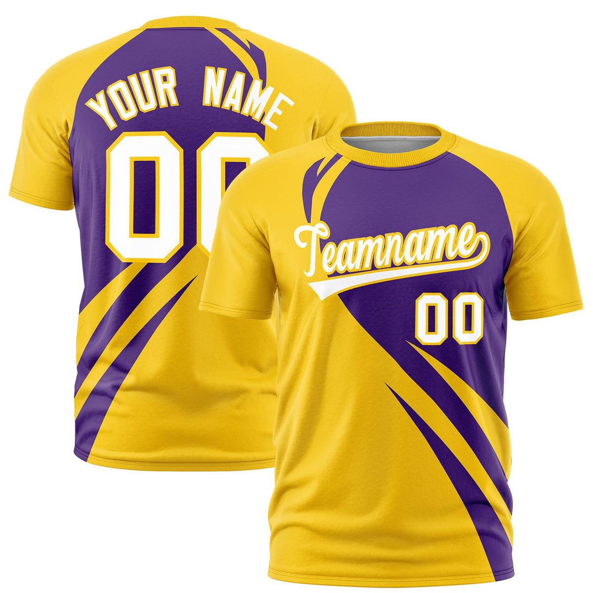 Custom Purple-Gold 01 Personalized Slanting Lump Pattern Performance T-Shirt