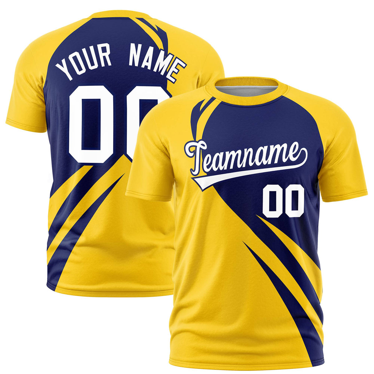 Custom Blue-Gold 01 Personalized Slanting Lump Pattern Performance T-Shirt