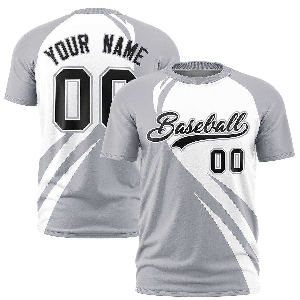 Custom White Gray Personalized Slanting Lump Pattern Performance T-Shirt