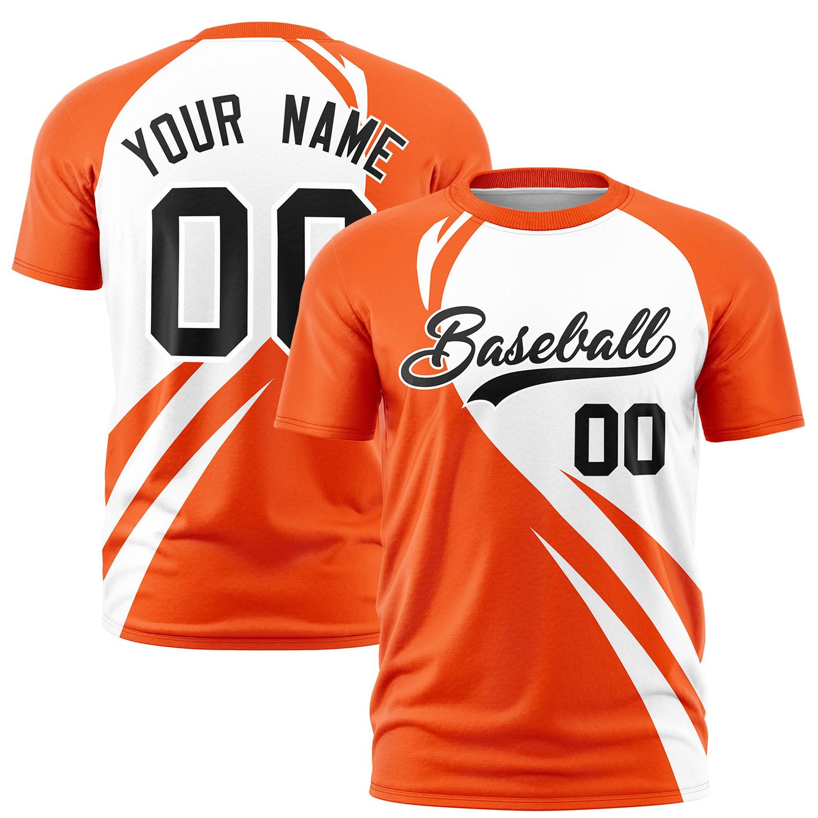 Custom White Orange Personalized Slanting Lump Pattern Performance T-Shirt