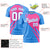 Custom Pink-Powder Blue Personalized Slanting Lump Pattern Performance T-Shirt