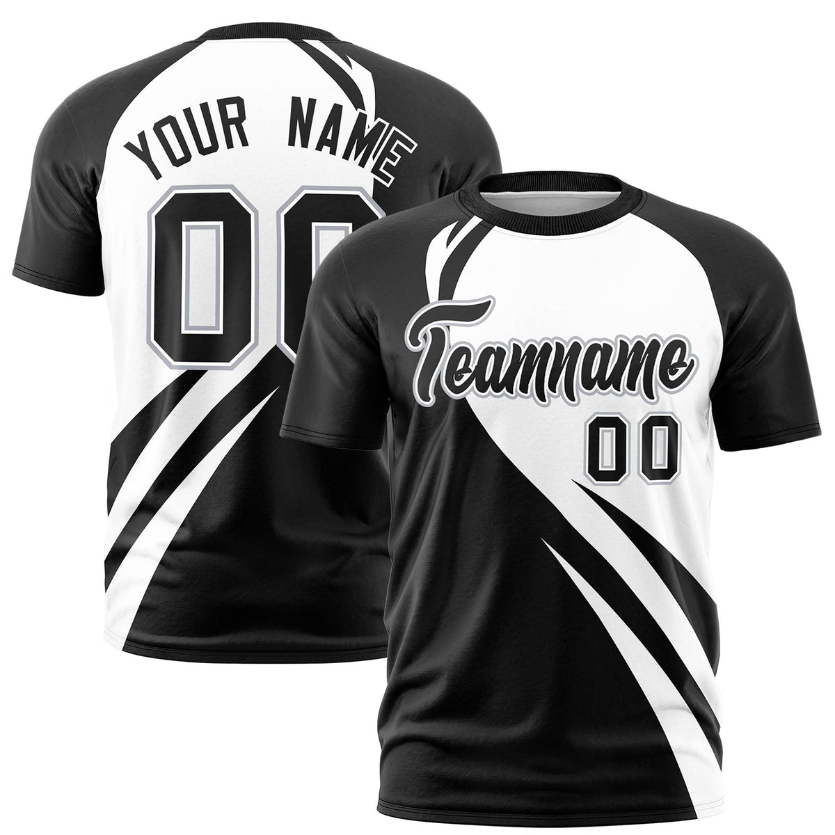 Custom White Black Personalized Slanting Lump Pattern Performance T-Shirt