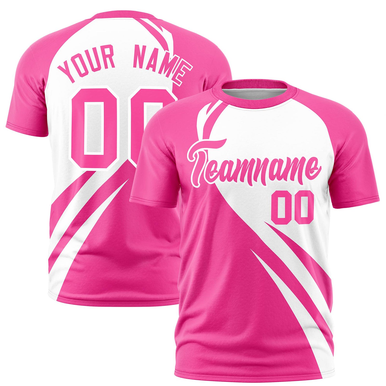 Custom White Pink Personalized Slanting Lump Pattern Performance T-Shirt