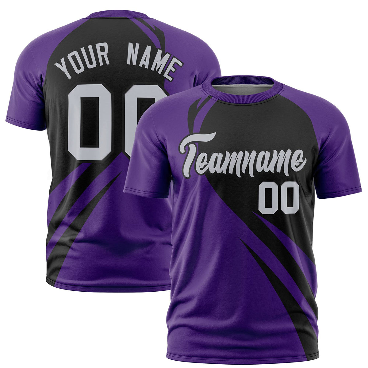 Custom Black Purple Personalized Slanting Lump Pattern Performance T-Shirt
