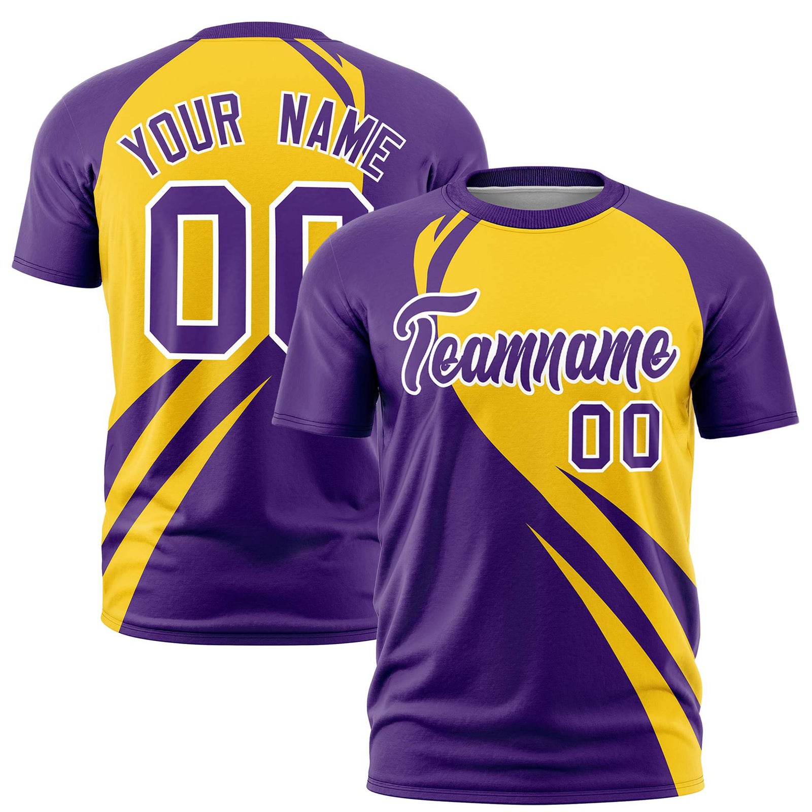 Custom Gold 01-Purple Personalized Slanting Lump Pattern Performance T-Shirt