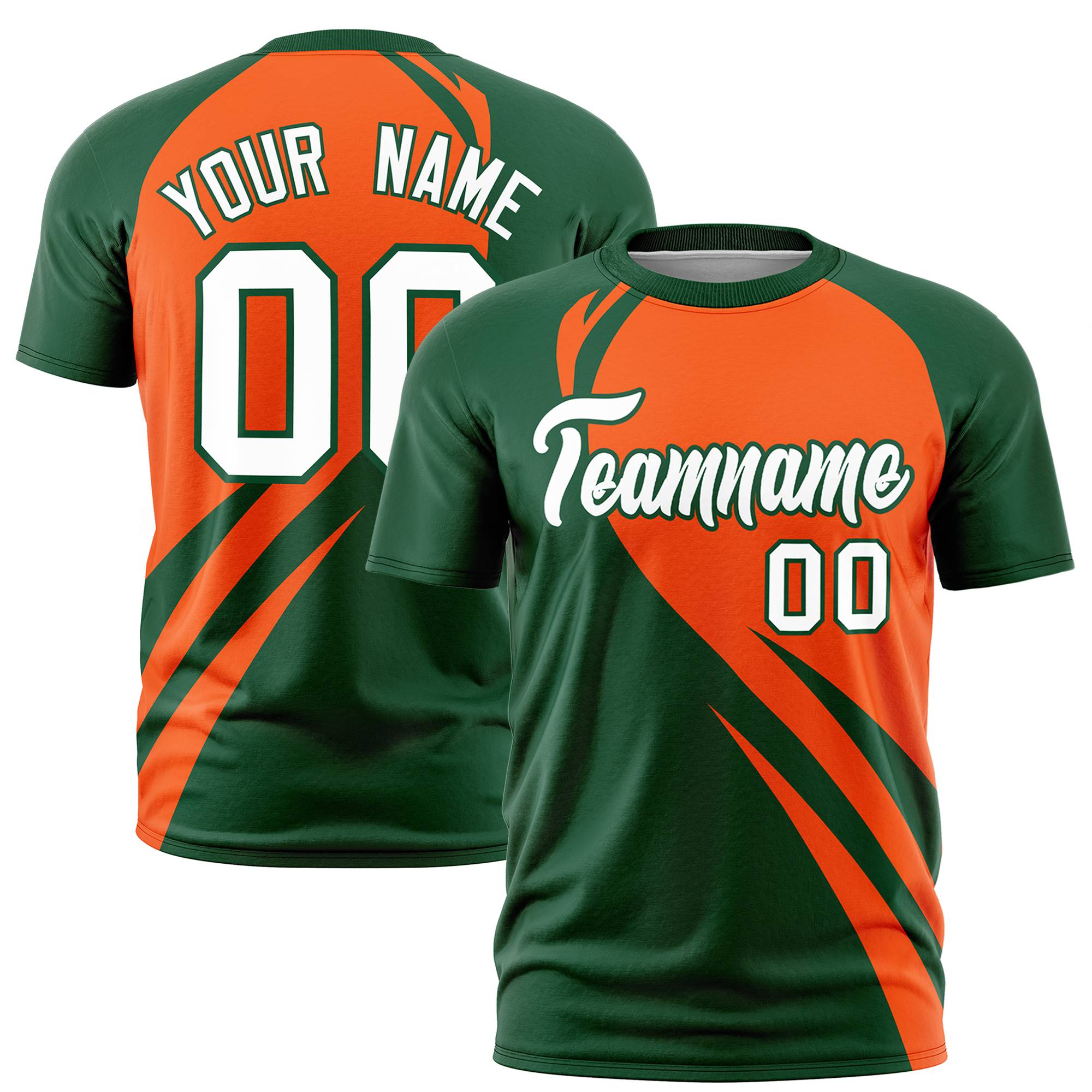 Custom Orange Green Personalized Slanting Lump Pattern Performance T-Shirt