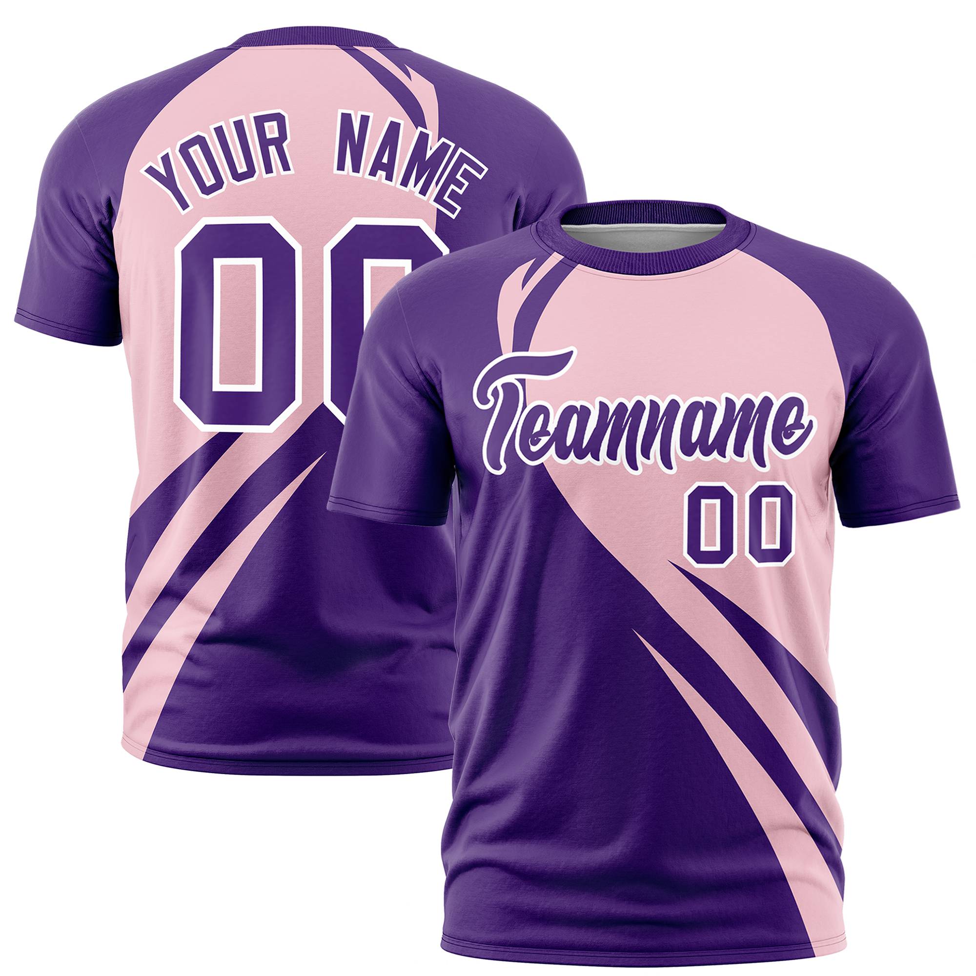 Custom Light Pink-Purple Personalized Slanting Lump Pattern Performance T-Shirt