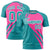 Custom Pink Aqua Personalized Slanting Lump Pattern Performance T-Shirt