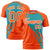 Custom Aqua Orange Personalized Slanting Lump Pattern Performance T-Shirt