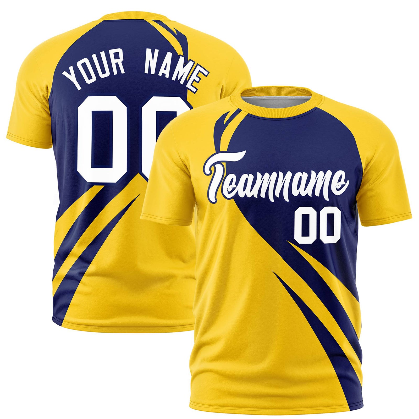 Custom Blue-Gold 01 Personalized Slanting Lump Pattern Performance T-Shirt