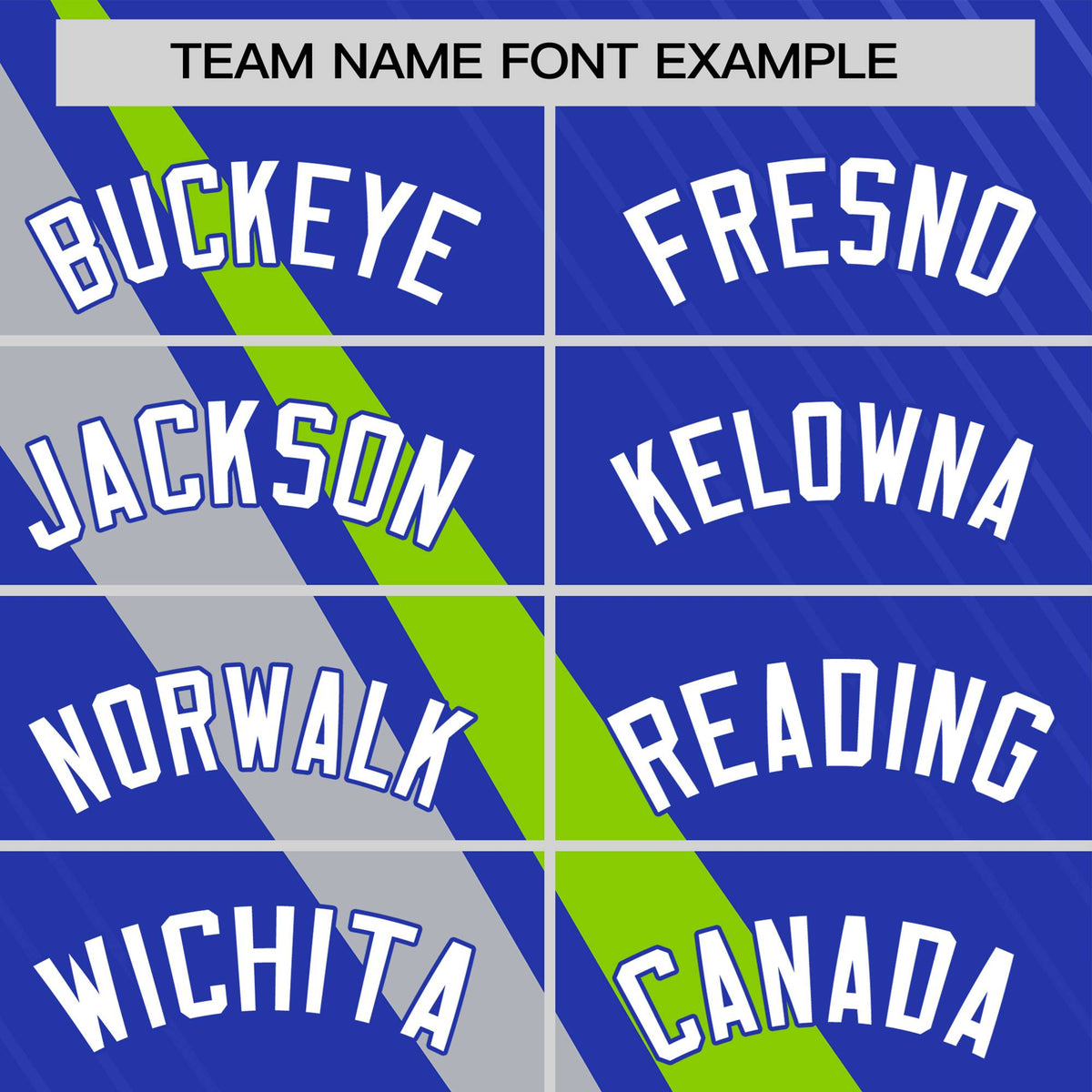 Custom Royal Blue-Neon Green Gray Personalized Slash Pattern Performance T-Shirt