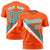 Custom Orange Aqua-White Personalized Slash Pattern Performance T-Shirt