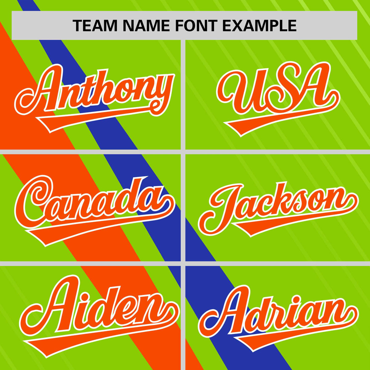 Custom Neon Green-Royal Blue Orange Personalized Slash Pattern Performance T-Shirt