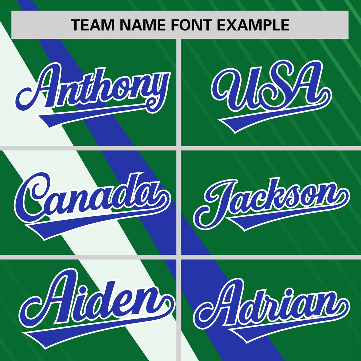 Custom Kelly Green-Royal Blue White Personalized Slash Pattern Performance T-Shirt