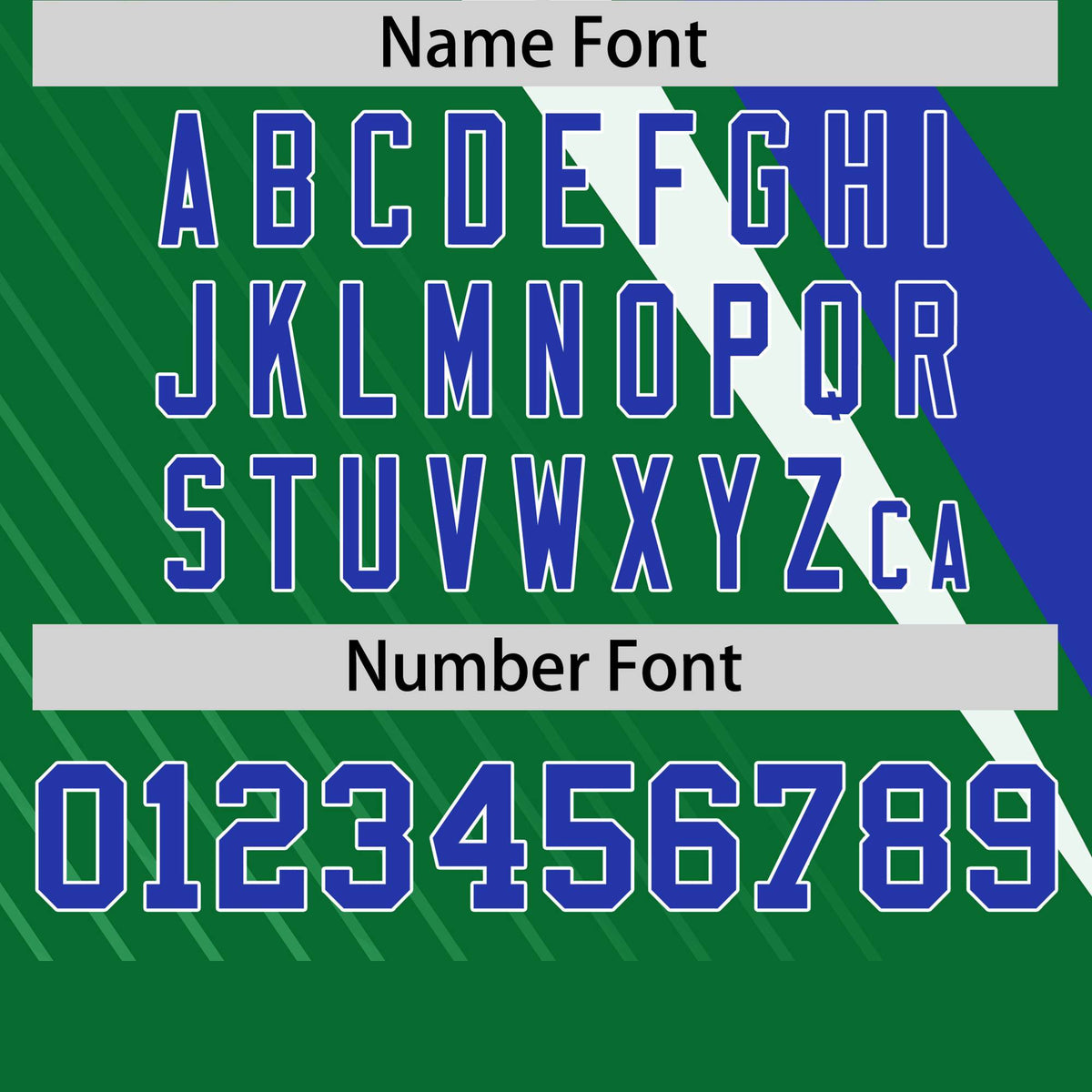 Custom Kelly Green-Royal Blue White Personalized Slash Pattern Performance T-Shirt