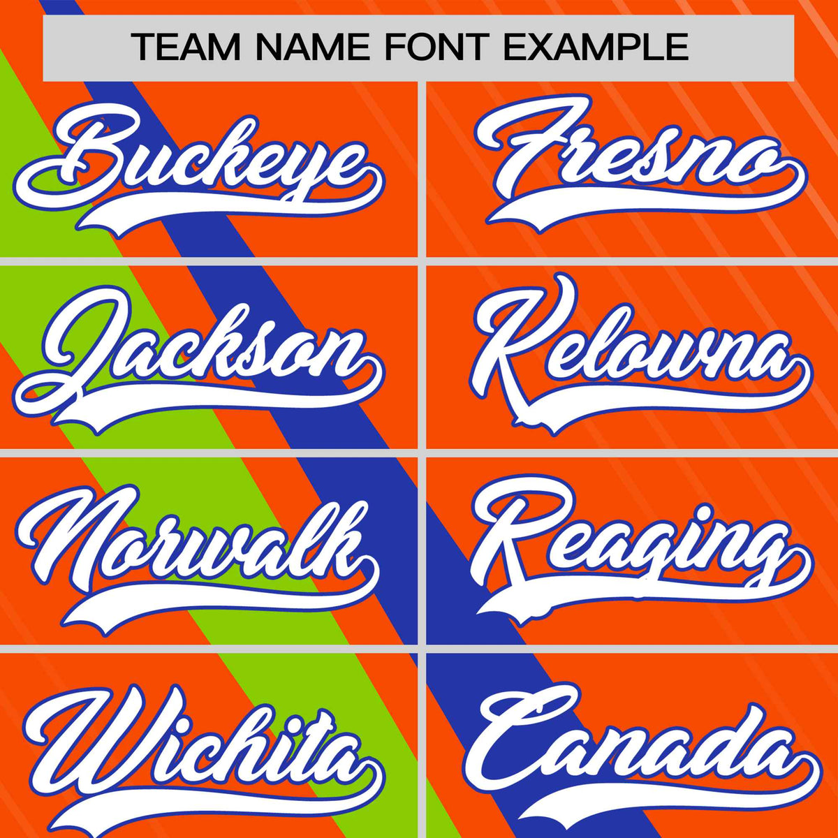 Custom Orange Royal Blue-Neon Green Personalized Slash Pattern Performance T-Shirt