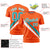 Custom Orange Aqua-White Personalized Slash Pattern Performance T-Shirt