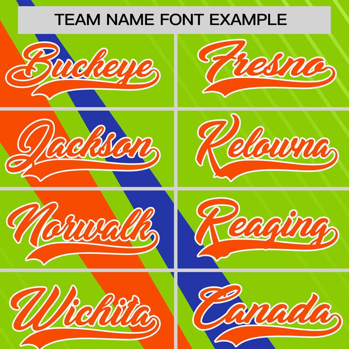 Custom Neon Green-Royal Blue Orange Personalized Slash Pattern Performance T-Shirt