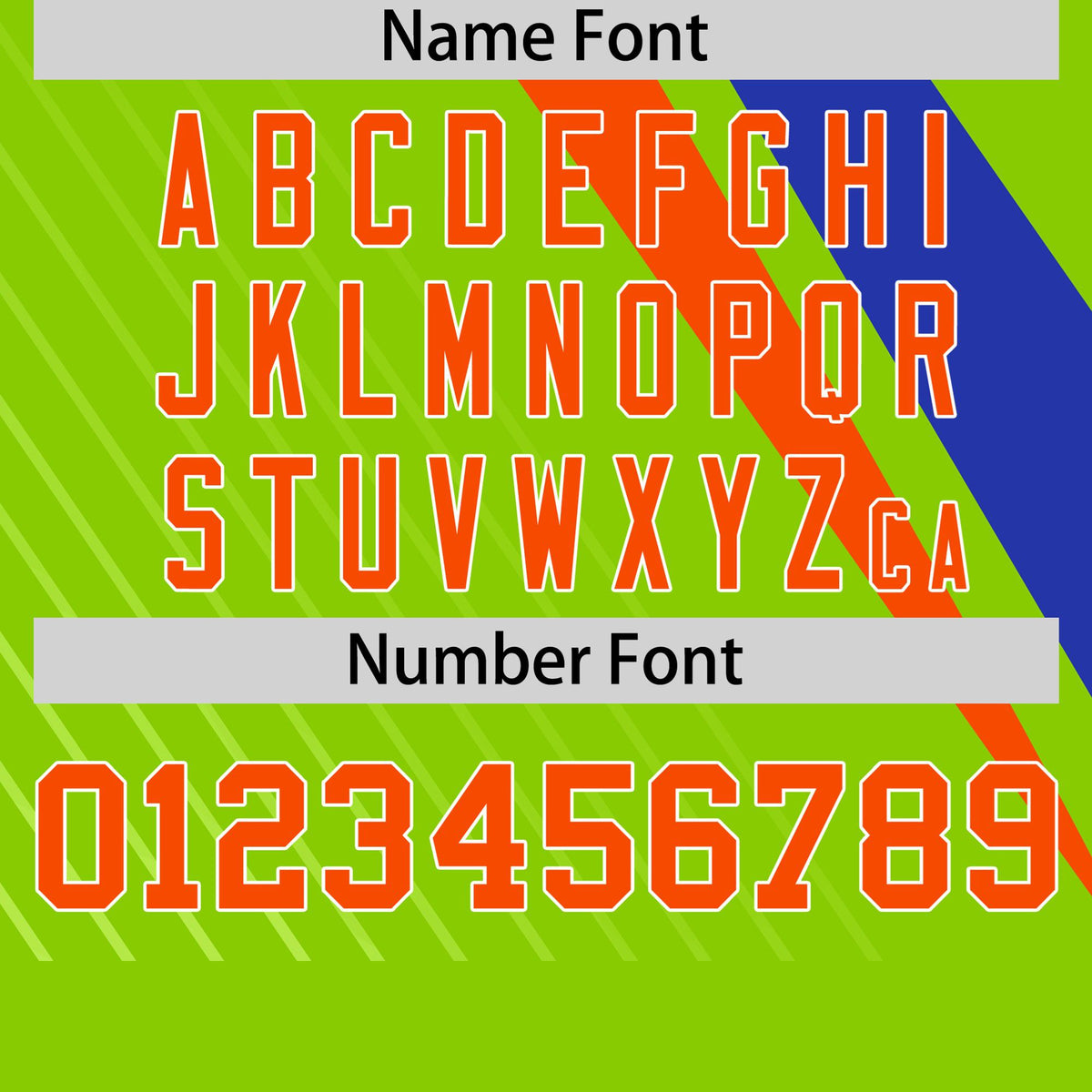 Custom Neon Green-Royal Blue Orange Personalized Slash Pattern Performance T-Shirt