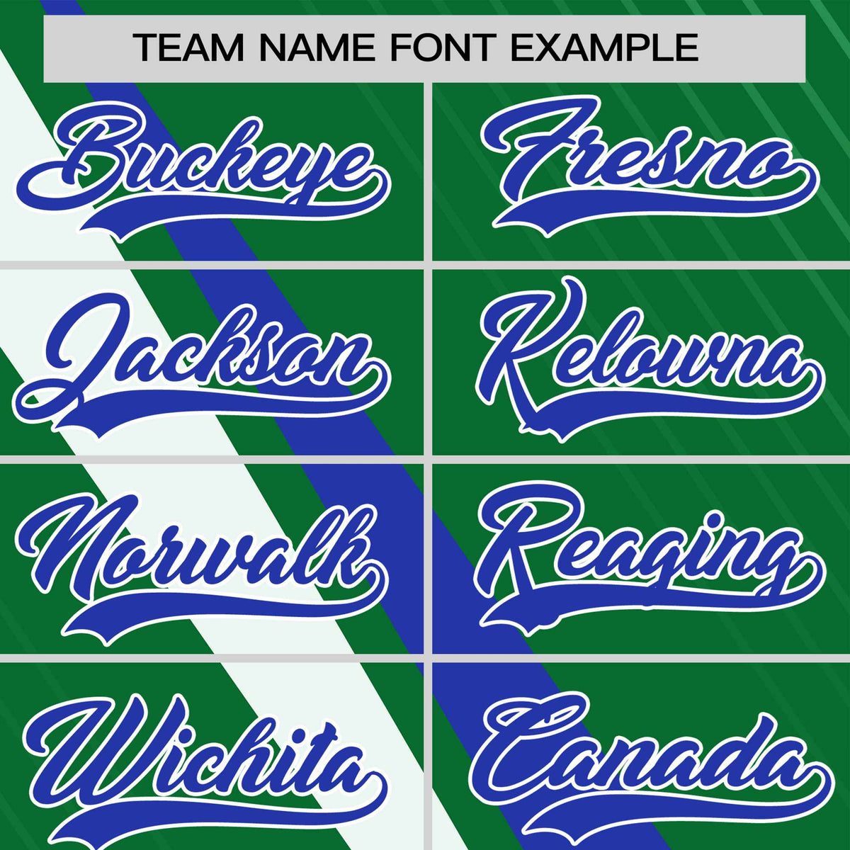 Custom Kelly Green-Royal Blue White Personalized Slash Pattern Performance T-Shirt