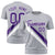 Custom Gray Purple-White Personalized Slash Pattern Performance T-Shirt