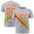 Custom Gray Neon Green-Orange Personalized Slash Pattern Performance T-Shirt