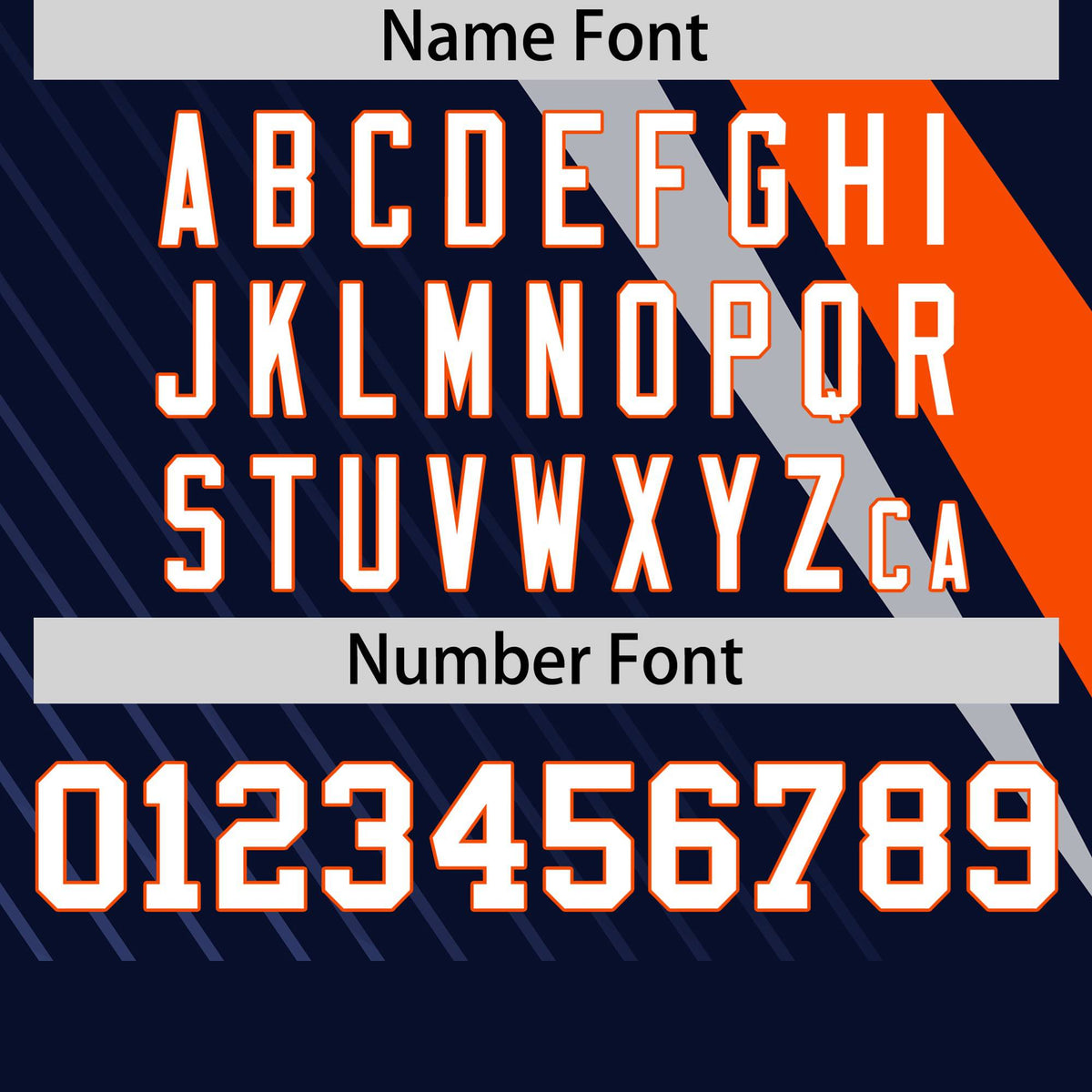 Custom Navy Orange-Gray Personalized Slash Pattern Performance T-Shirt