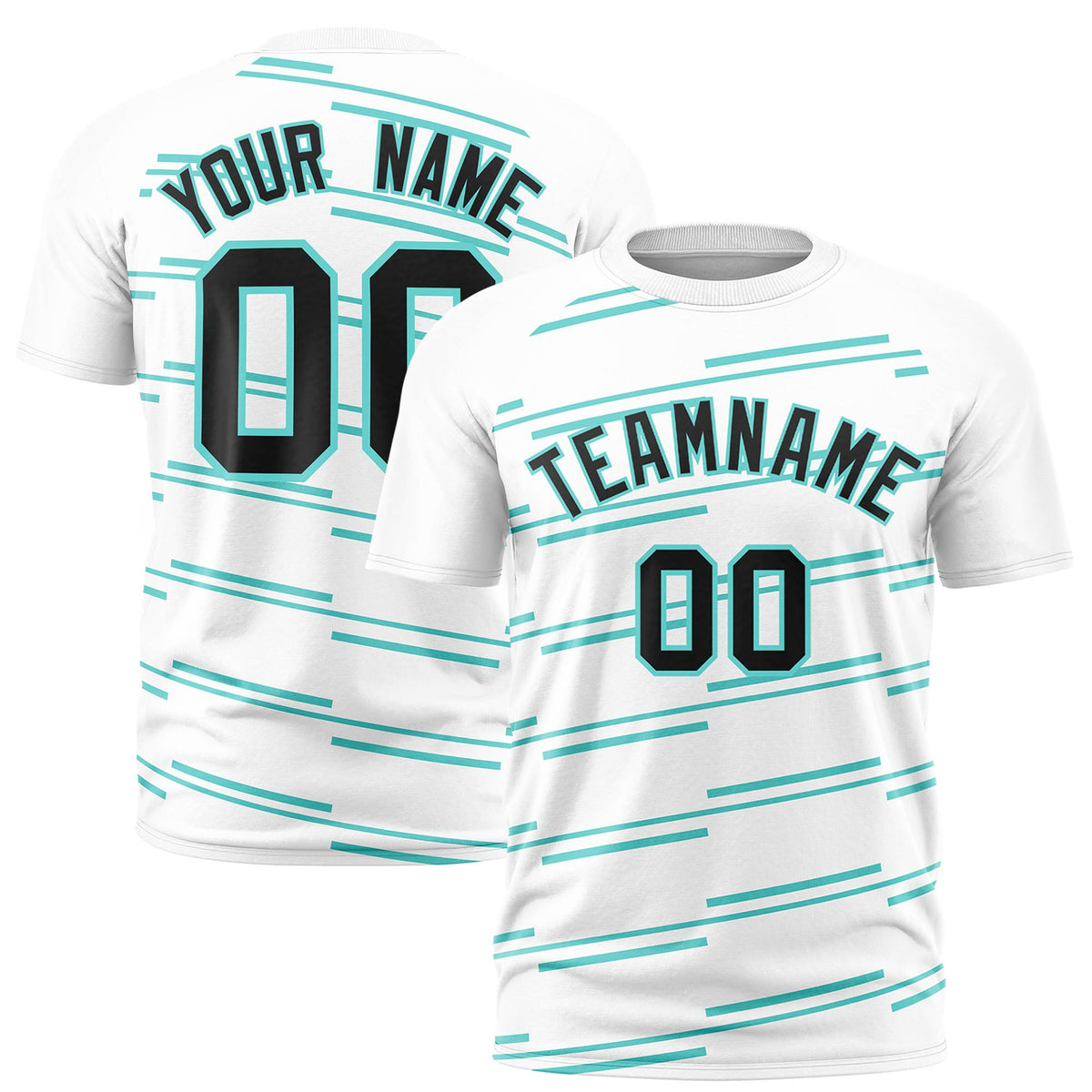 Custom White Bright Green Personalized Slanting Line Graffiti Pattern Performance T-Shirt