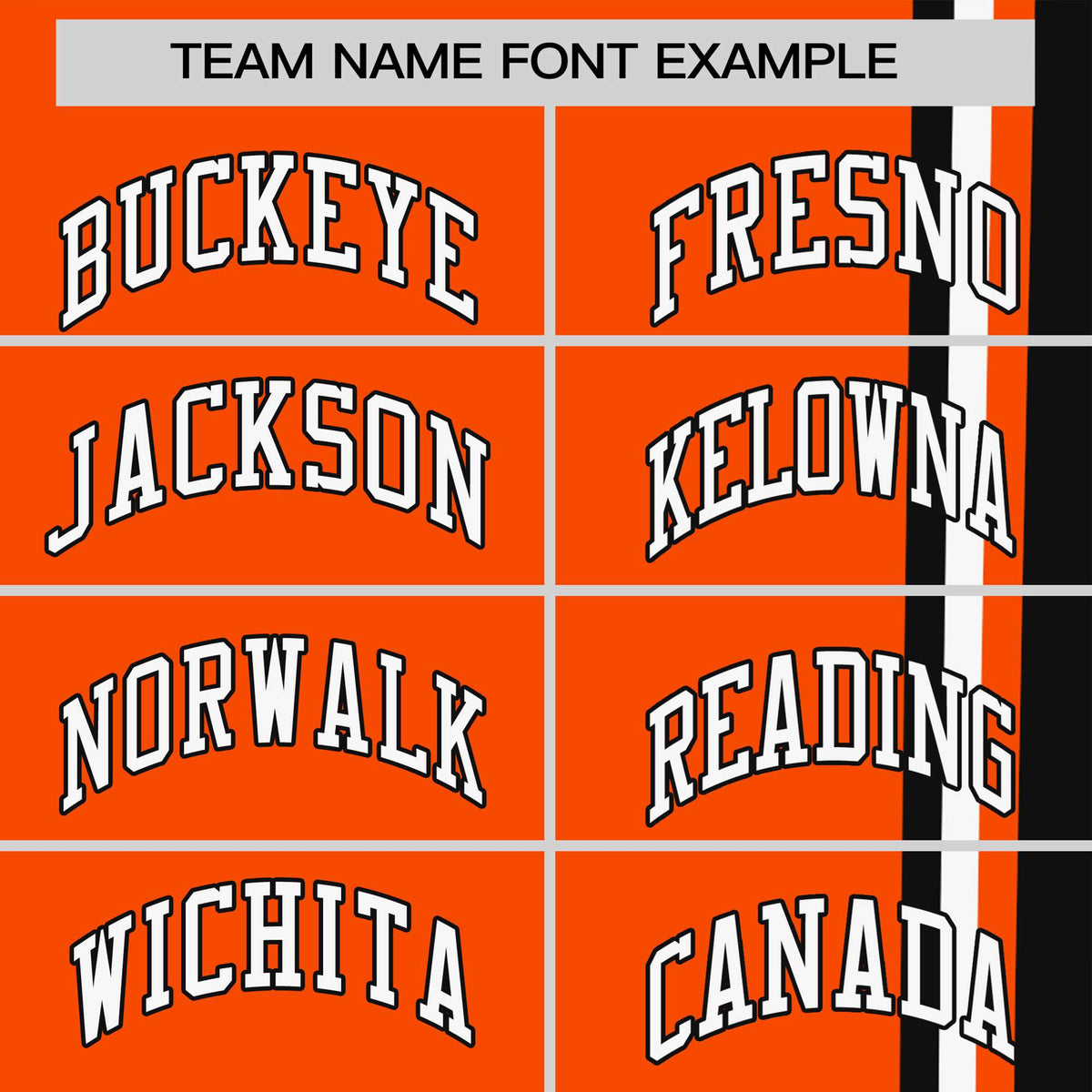 Custom Orange Black-White Crew neck Color Contrast Design T-Shirts