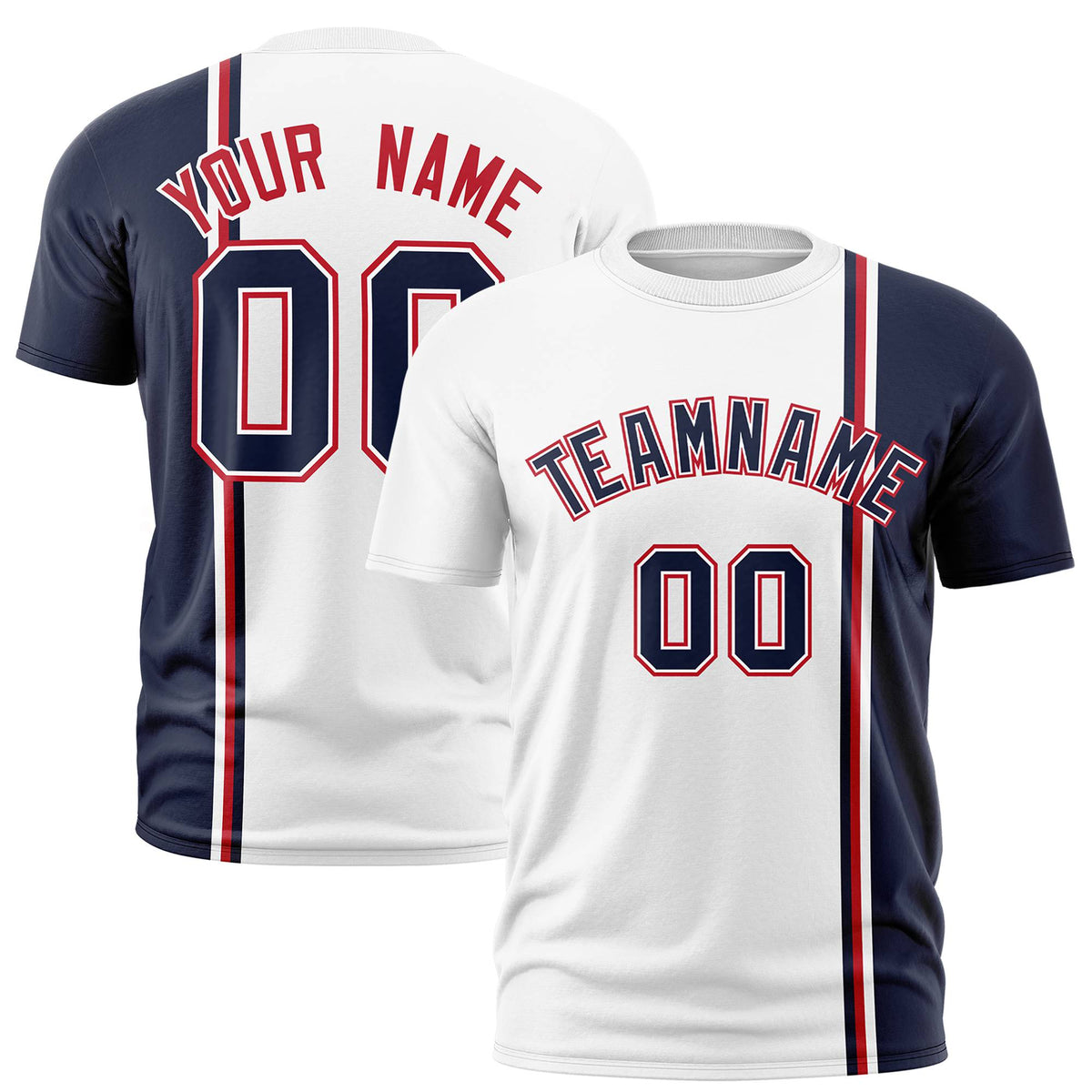 Custom White Gold-Black Crew neck Color Contrast Design T-Shirts