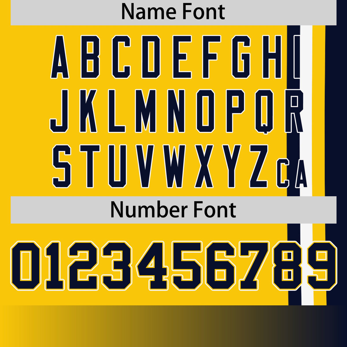 Custom Gold-01 Navy-White Crew neck Color Contrast Design T-Shirts