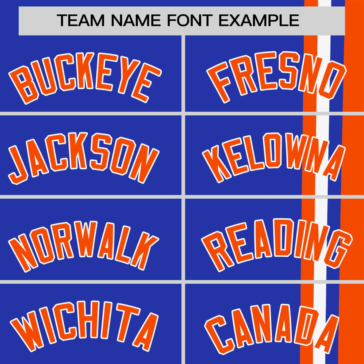 Custom Royal Blue Orange-White Crew neck Color Contrast Design T-Shirts