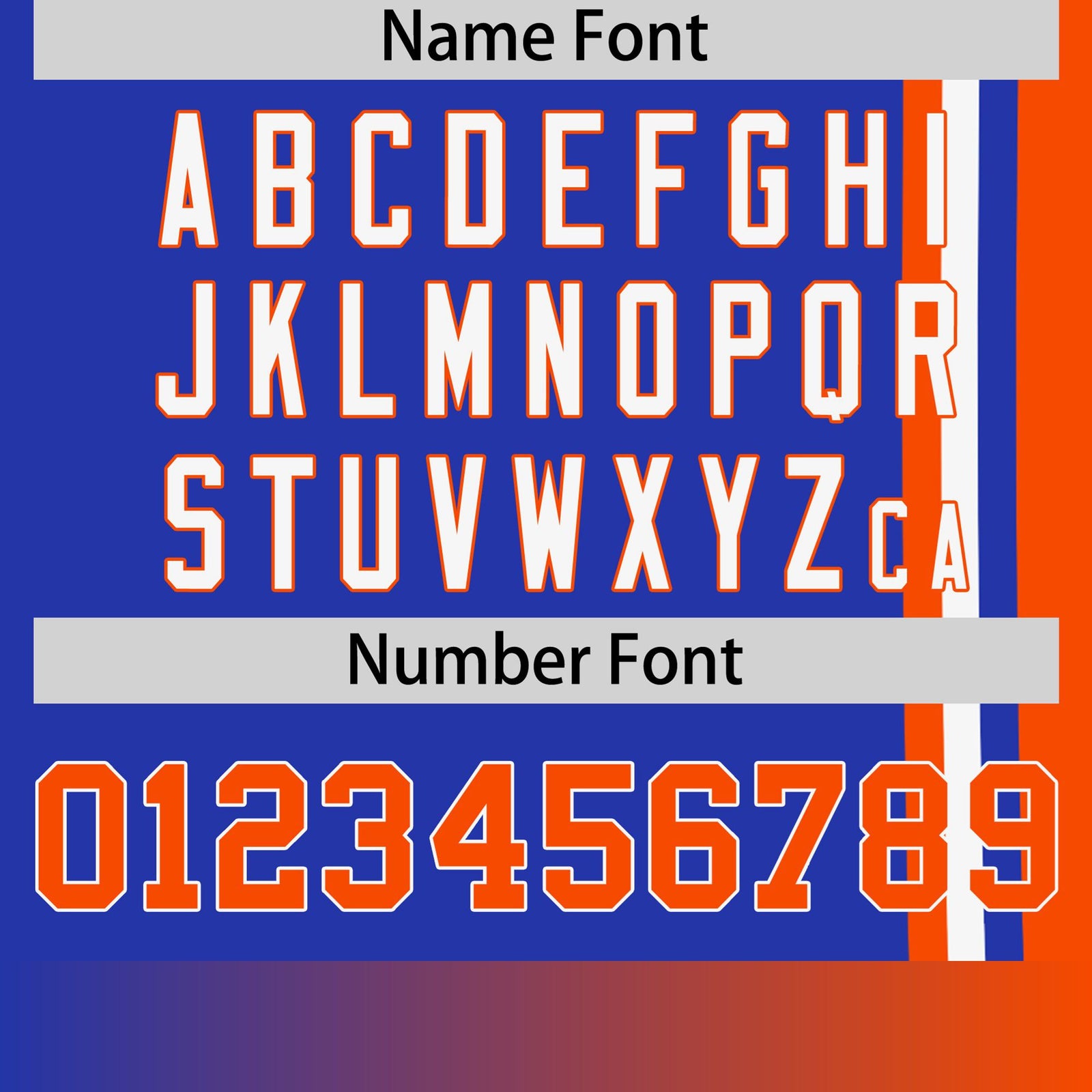 Custom Royal Blue Orange-White Crew neck Color Contrast Design T-Shirts