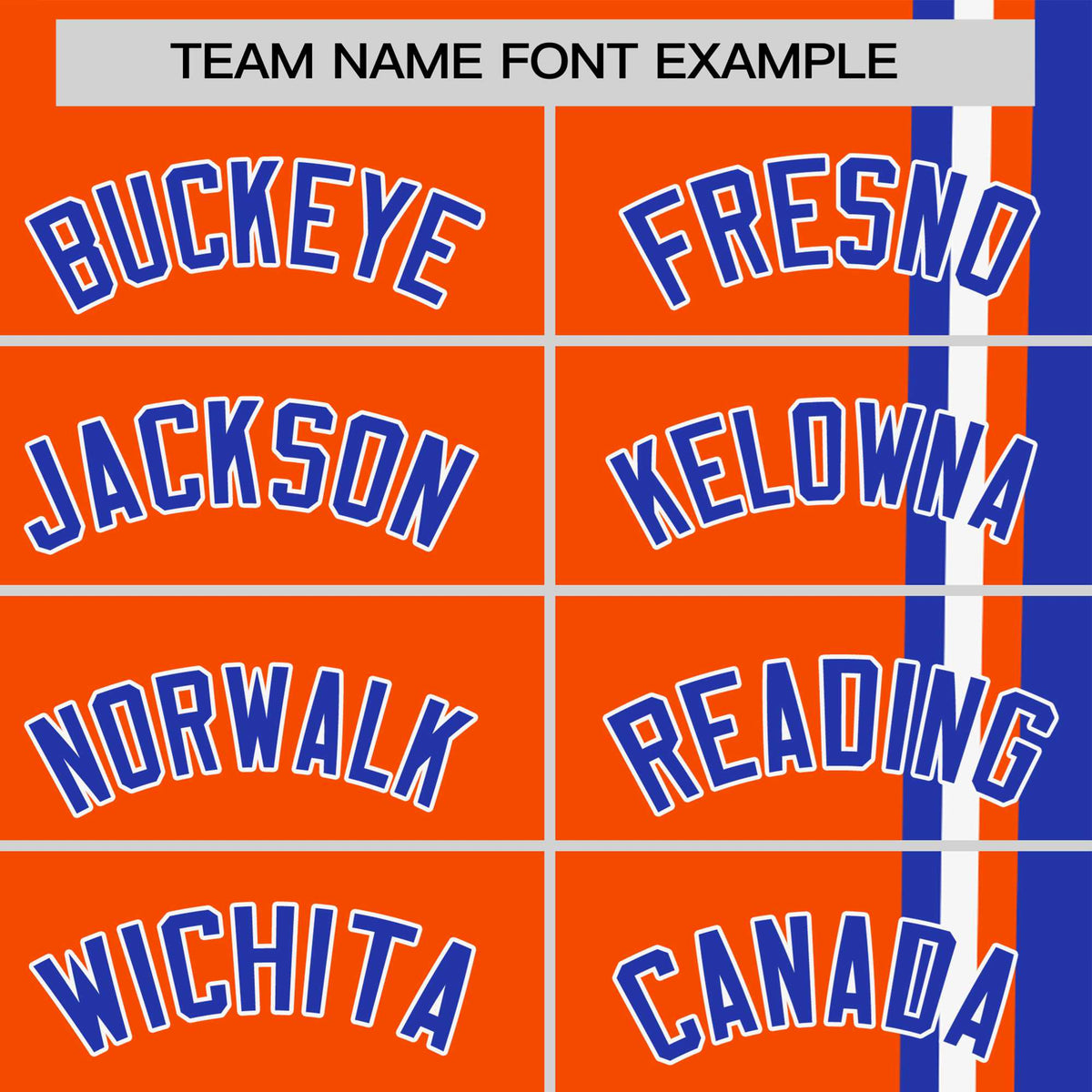 Custom Orange Royal Blue-White Crew neck Color Contrast Design T-Shirts