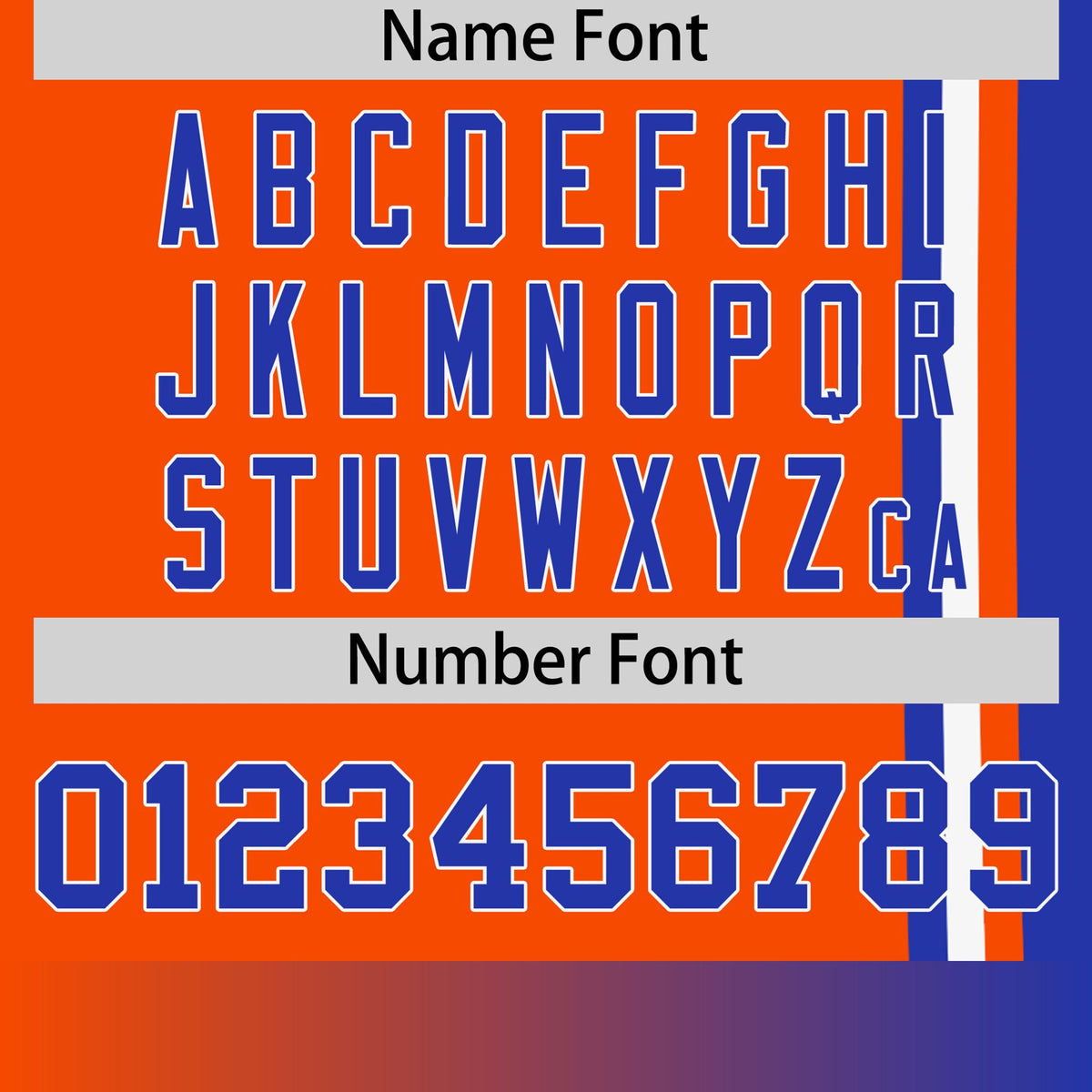 Custom Orange Royal Blue-White Crew neck Color Contrast Design T-Shirts