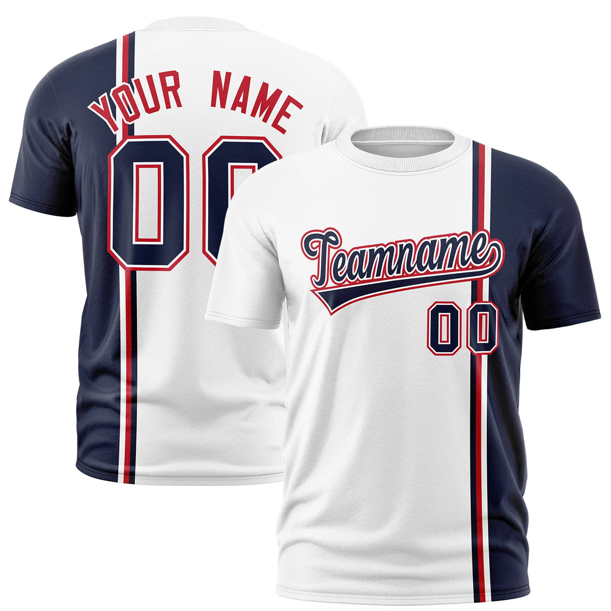 Custom White Gold-Black Crew neck Color Contrast Design T-Shirts