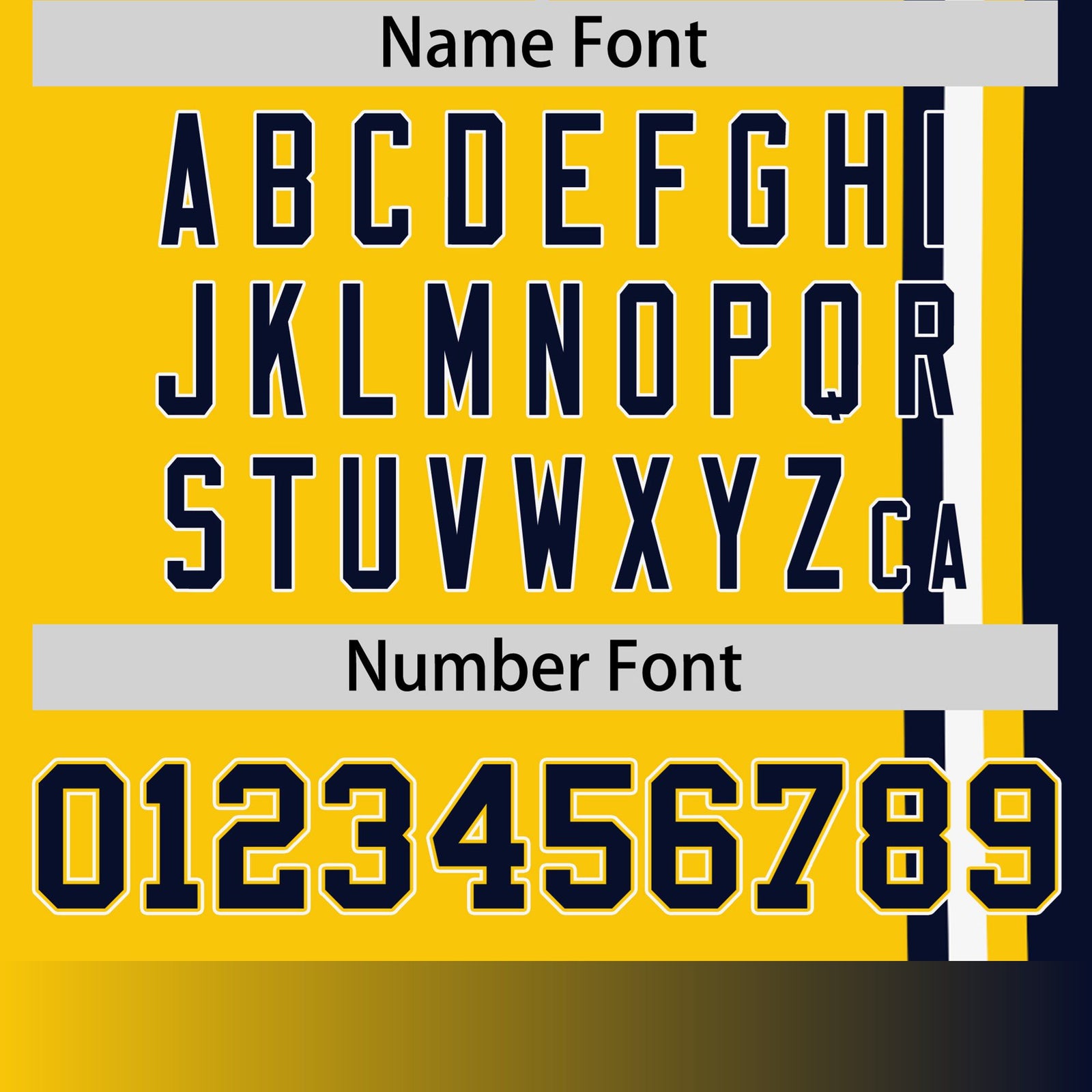 Custom Gold-01 Navy-White Crew neck Color Contrast Design T-Shirts