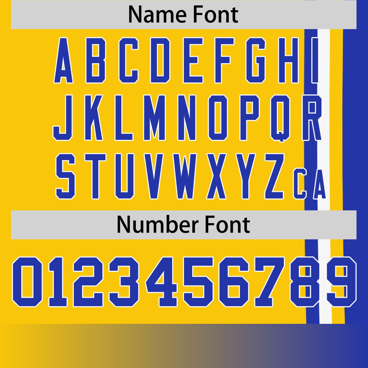 Custom Gold-01 Royal Blue-White Crew neck Color Contrast Design T-Shirts