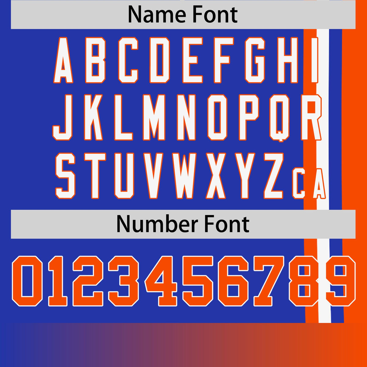 Custom Royal Blue Orange-White Crew neck Color Contrast Design T-Shirts