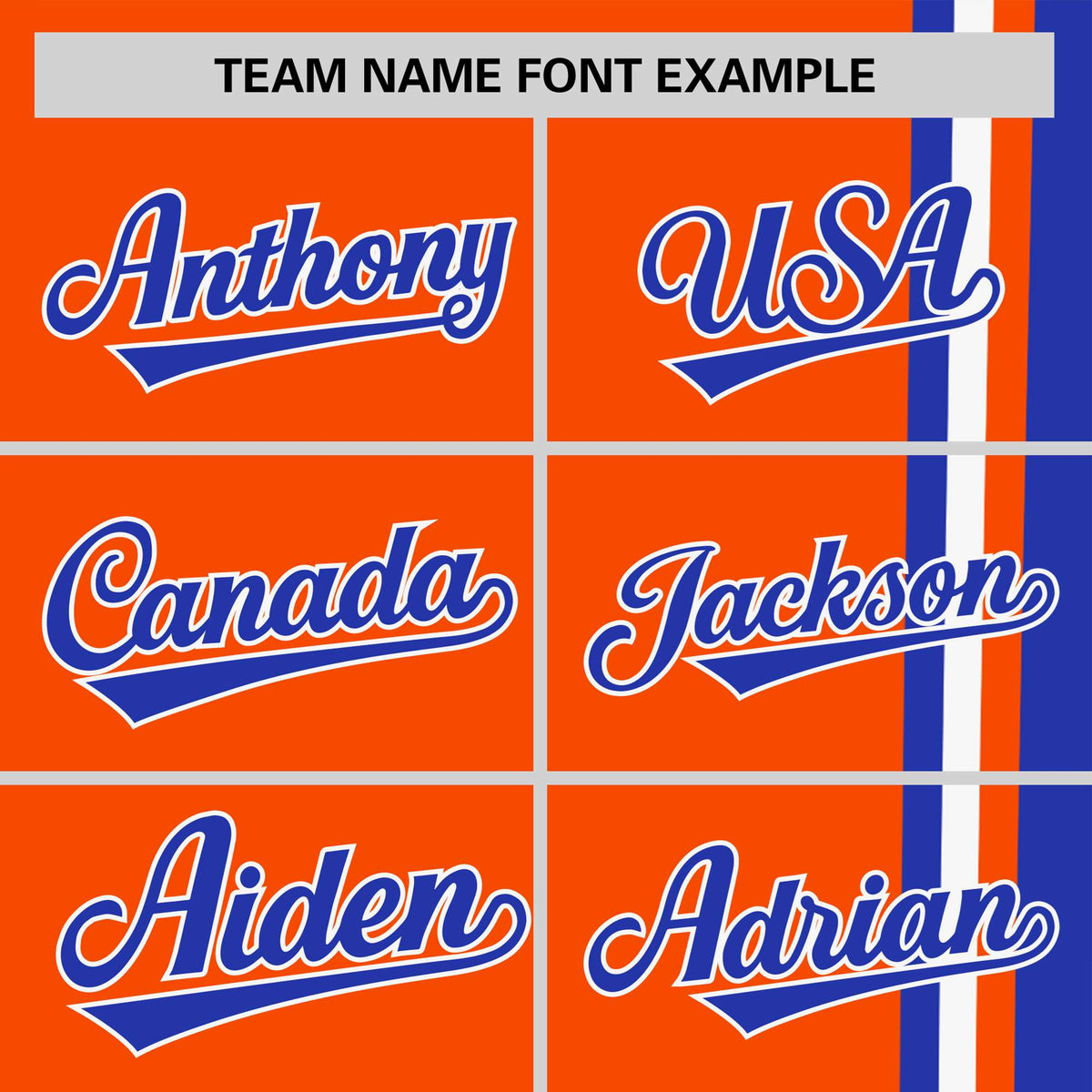 Custom Orange Royal Blue-White Crew neck Color Contrast Design T-Shirts