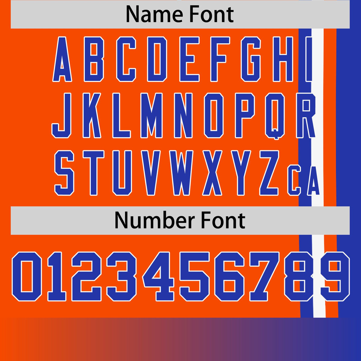 Custom Orange Royal Blue-White Crew neck Color Contrast Design T-Shirts