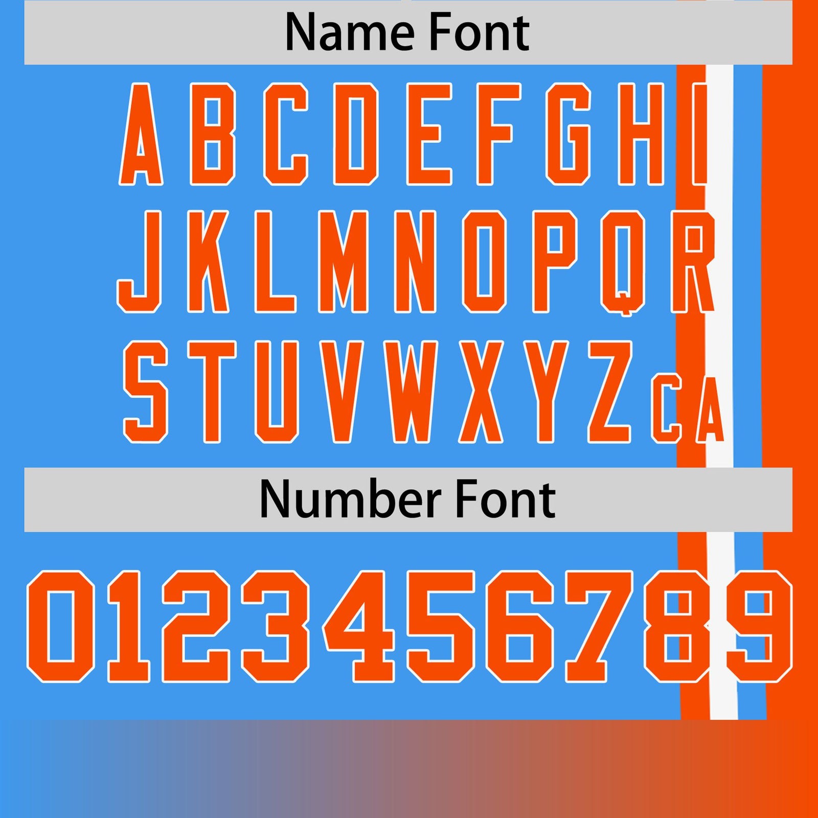 Custom Powder Blue Orange-White Crew neck Color Contrast Design T-Shirts
