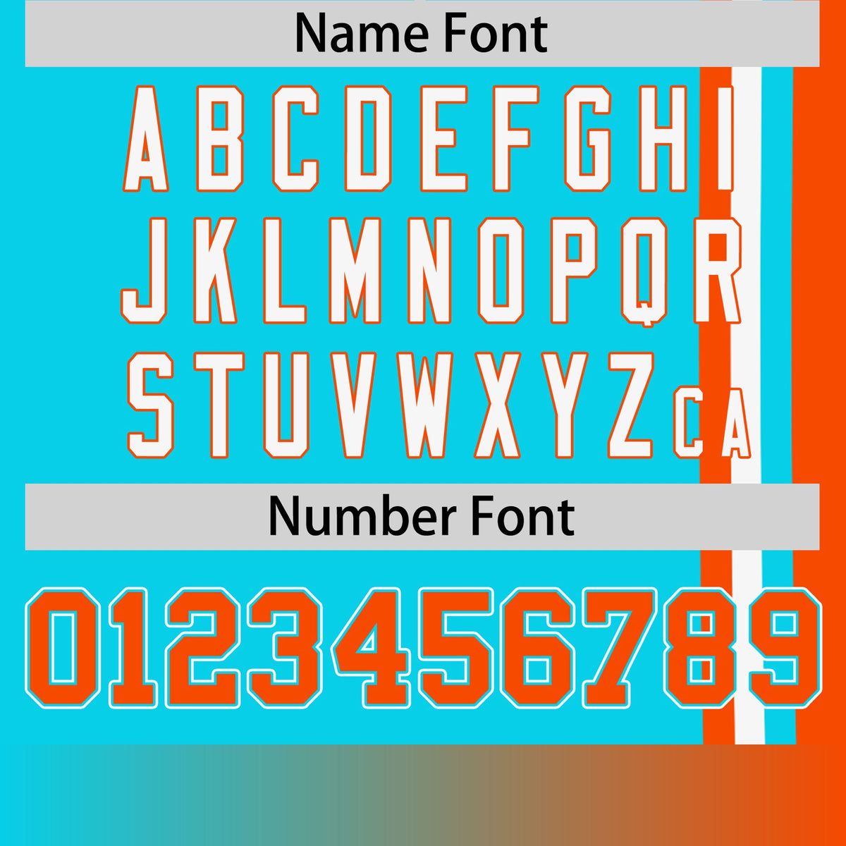 Custom Sky Blue Orange-White Crew neck Color Contrast Design T-Shirts