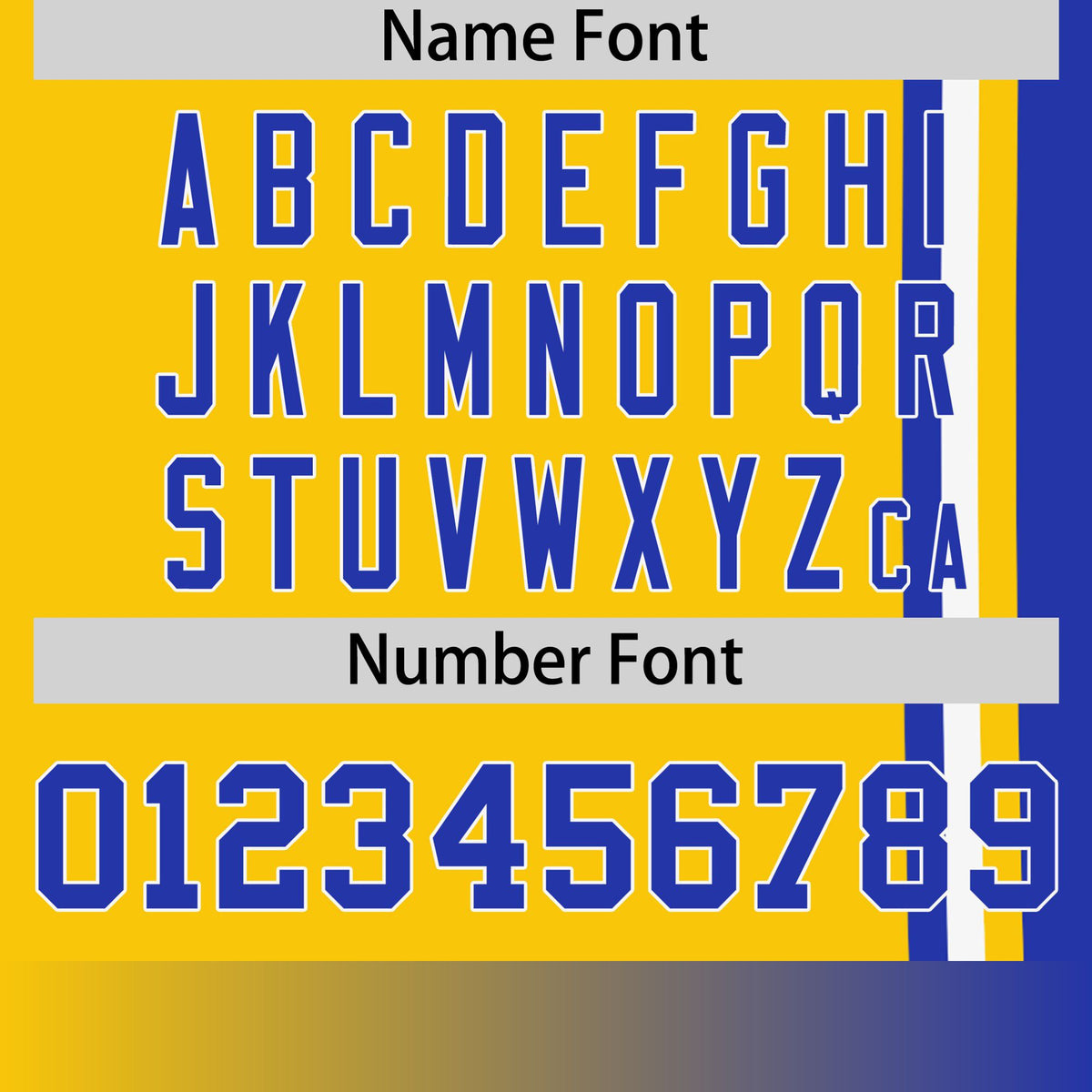 Custom Gold-01 Royal Blue-White Crew neck Color Contrast Design T-Shirts